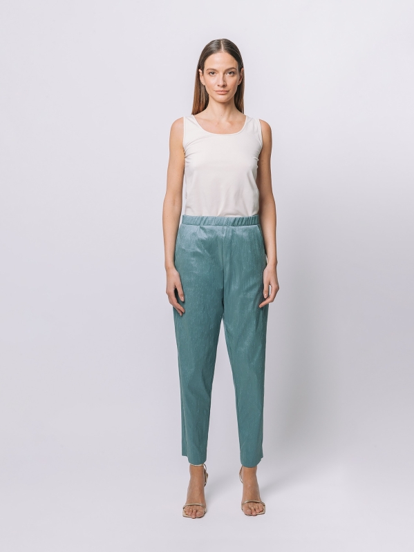 Stretch shantung chino trousers