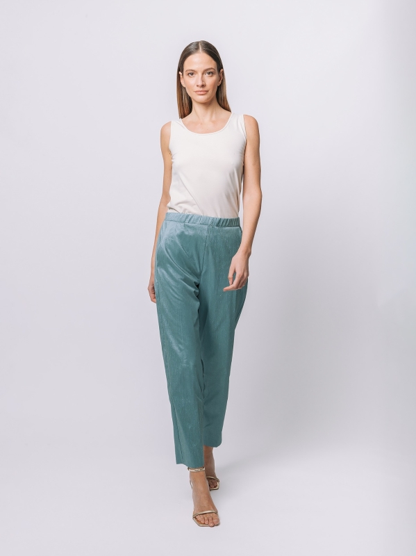 Stretch shantung chino trousers