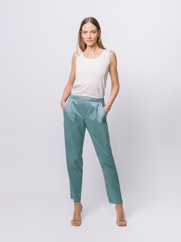 Stretch shantung chino trousers