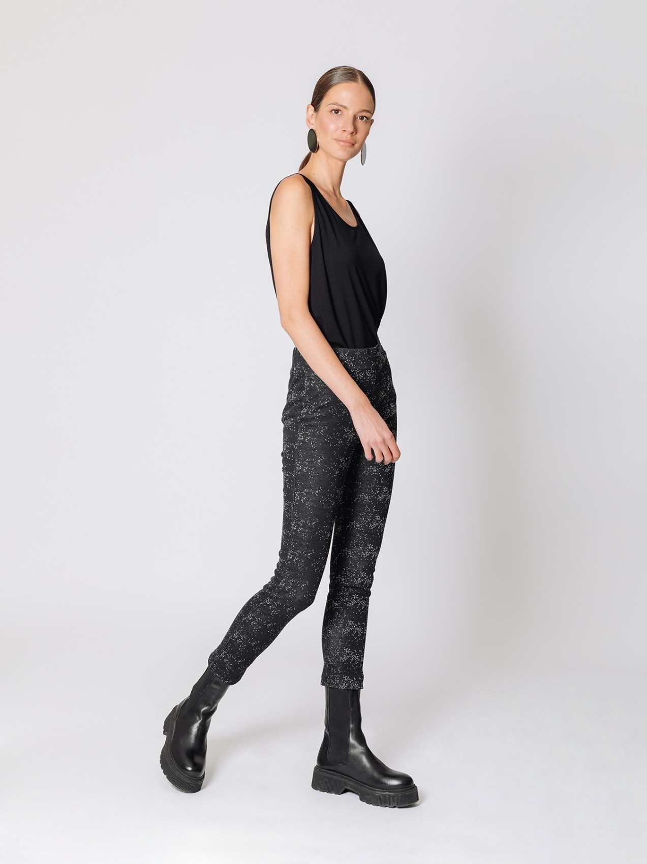 Leggings con lavorazione jacquard